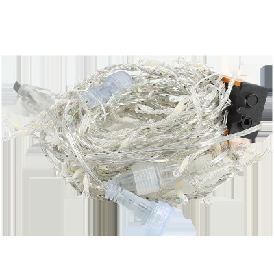 流水鞭炮灯led皮线灯串户外防水铜线灯庭院花园圣诞节流水瀑布灯图5