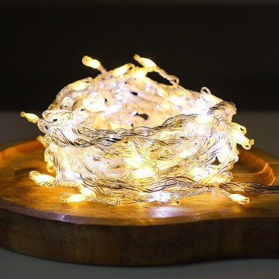 流水鞭炮灯led皮线灯串户外防水铜线灯庭院花园圣诞节流水瀑布灯图4