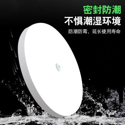 led雷达感应吸顶灯三防护眼人体智能声控 圆形阳台走廊过道吸顶灯图2