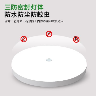 led雷达感应吸顶灯三防护眼人体智能声控 圆形阳台走廊过道吸顶灯图3