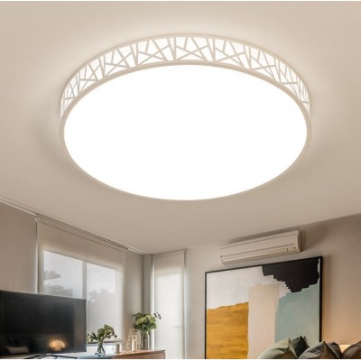 薄款圆形LED吸顶灯现代简约白鸟巢卧室灯大气客厅灯铁艺书房灯饰图3