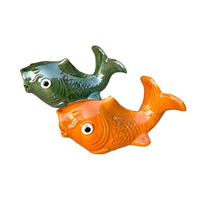 大号陶瓷鲤鱼排水口房顶出水鱼嘴琉璃瓦外墙喷泉鲤鱼喷水滴水挂件图4