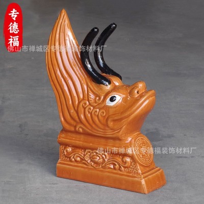 古建筑屋顶琉璃瓦配件脊瓦收口三星满面收口截兽收口花脊收口图3