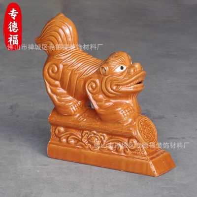 古建筑屋顶琉璃瓦配件脊瓦收口三星满面收口截兽收口花脊收口图2