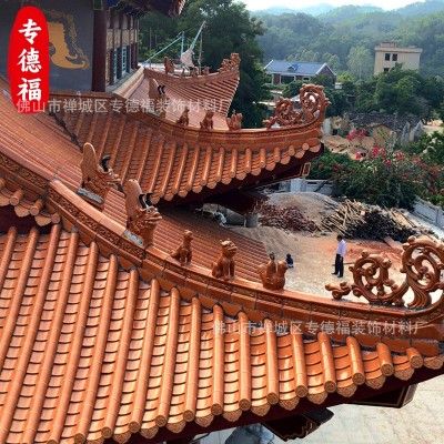 古建筑屋顶琉璃瓦配件脊瓦收口三星满面收口截兽收口花脊收口图4