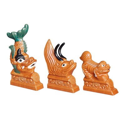 古建筑屋顶琉璃瓦配件脊瓦收口三星满面收口截兽收口花脊收口图5