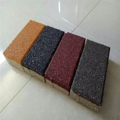 河南陶瓷透水砖厂家生态陶瓷颗粒透水砖200*100*55红色园林景观砖图2