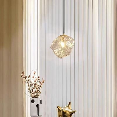 北欧简约艺术冰块餐厅小吊灯艺术玻璃创意玄关吧台卧室床头吊灯图3