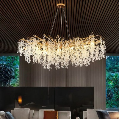 轻奢水晶客厅水晶吊灯法式餐厅现代卧室奢华意大利艺术树枝跨境灯图4