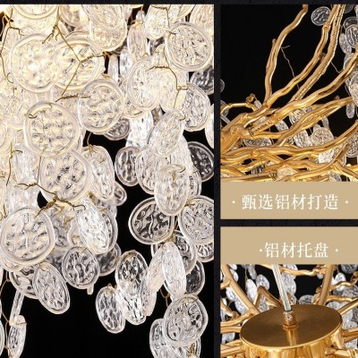 轻奢水晶客厅水晶吊灯法式餐厅现代卧室奢华意大利艺术树枝跨境灯图5