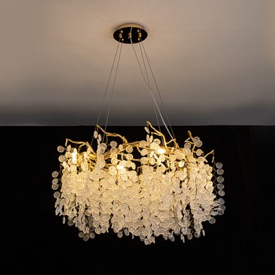 后现代法式轻奢水晶吊灯客厅餐厅美式复古艺术卧室大厅金钱树枝灯图2