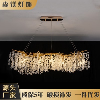 后现代法式轻奢水晶吊灯客厅餐厅美式复古艺术卧室大厅金钱树枝灯图3