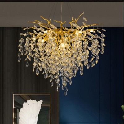 轻奢水晶吊灯现代法式豪华铝材枝型吊灯卧室客厅餐厅奢华会所灯具图3
