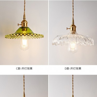 潮流北欧吊灯个性创意黄铜单头玻璃 奶茶店吧台餐厅客厅灯具图2