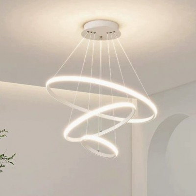 跨境轻奢北欧灯具创意个性卧室吧台餐厅吊灯环形吊灯客厅灯吊顶灯 100个图3