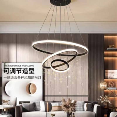 跨境轻奢北欧灯具创意个性卧室吧台餐厅吊灯环形吊灯客厅灯吊顶灯 100个图4