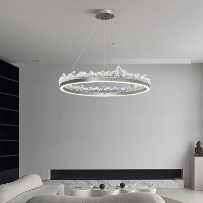 餐厅吊灯现代简约轻奢创意冰山开放式厨房设计师一字长条岛台灯具 1件图3