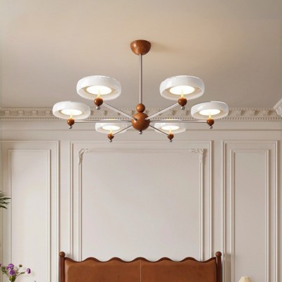 新款客厅吊灯法式中古风客厅主灯LED复古飞碟大厅房间护眼吊灯具 1件图3