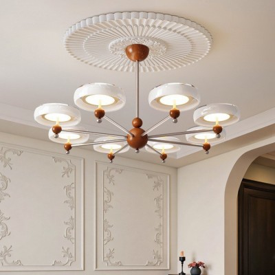 新款客厅吊灯法式中古风客厅主灯LED复古飞碟大厅房间护眼吊灯具 1件图2