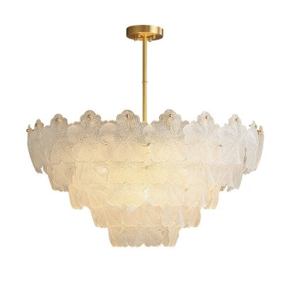 法式轻奢客厅吊灯餐厅卧室书房玻璃花瓣现代简约创意设计师灯具 1件图4