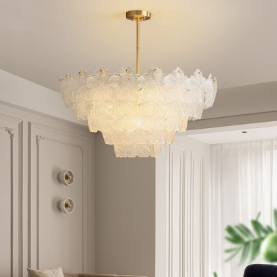 法式轻奢客厅吊灯餐厅卧室书房玻璃花瓣现代简约创意设计师灯具 1件图2