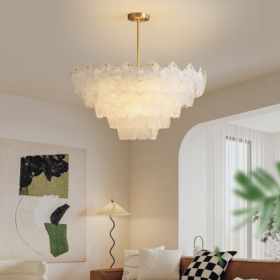 法式轻奢客厅吊灯餐厅卧室书房玻璃花瓣现代简约创意设计师灯具 1件图3