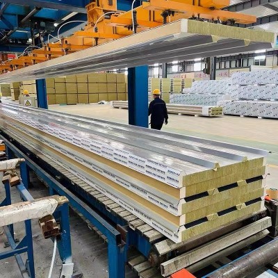 聚氨酯封边岩棉板保温隔热吸音食品工厂冷藏车间50厚75厚夹芯板 3米图3