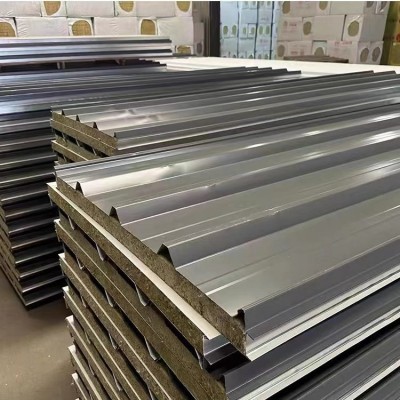 岩棉复合彩钢板950型阻燃A级防火保温隔音工地厂房用外墙屋顶 1米图5