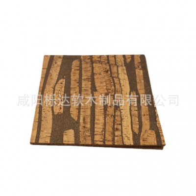 家用粘贴式软木地板 粘贴吸声复合软木地板 相间复古花纹地板 1平方米图5