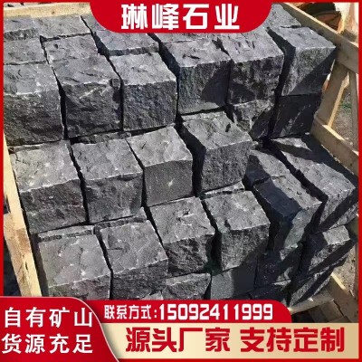 石材源头厂家中国黑火烧板石材花岗岩蒙古黑地铺砖外墙地面石板 1平方米图4