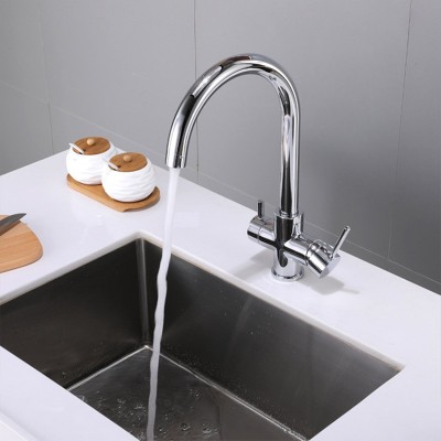 跨境厨房水龙头冷热三合一净水器直饮双控万向旋转洗菜盆水槽龙头 1个图3