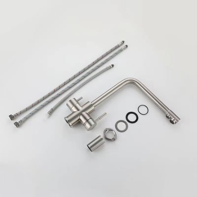 跨境304不锈钢厨房水龙头三合一净水冷热厨房菜盆旋转水龙头批发 1件图2