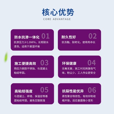 聚合物防水砂浆外墙阳台卫生间地下室消防水池门窗填缝抗裂抹面 100袋图2