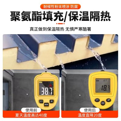 铝合金长城板双层保温用隔热铝瓦屋顶阳光房凉亭露台防水遮阳雨棚 2个图2