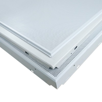 穿孔复合吸音铝天花 穿孔隔音玻纤棉天花吊顶 机房变电室铝天花板图4