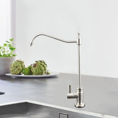 304不锈钢直饮水龙头 家用厨房龙头拉丝360°旋转万向管水龙头 2件图2