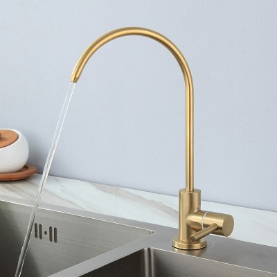 黑色304不锈钢净水龙头厨房龙头拉丝工艺可旋转直饮钛金净水龙头 1件图3