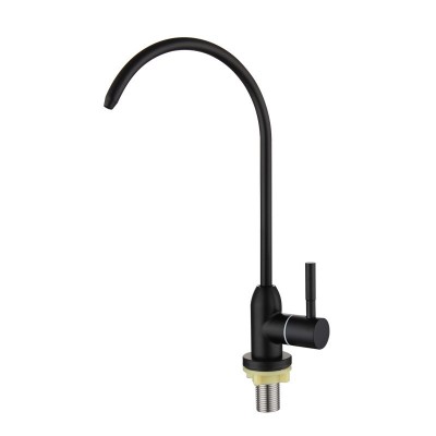 304不锈钢净水器龙头2分4分美式大弯直饮水机龙头黑色菜盆水龙头 1件图4