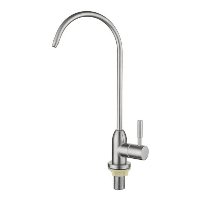 304不锈钢净水器龙头2分4分美式大弯直饮水机龙头黑色菜盆水龙头 1件图2