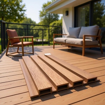 佛山厂家塑木墙板长城板户外塑木格栅室外花园围墙装饰木塑墙板 1平方米图5