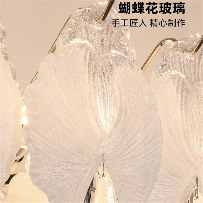 法式轻奢大气客厅吊灯奶油风水晶吊灯粉色浪漫卧室新款高级感灯具图5