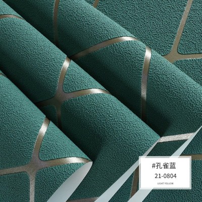 加厚鹿皮绒墙纸3d立体条纹壁纸客厅电视背景墙卧室床头现代简约 1卷图2