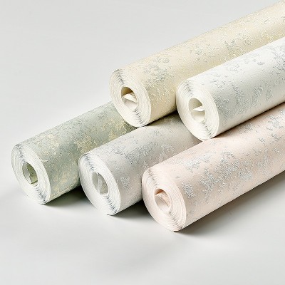现代简约素色无纺布墙纸3d纯色硅藻泥壁纸卧室客厅儿童房墙纸刷胶 1卷图2