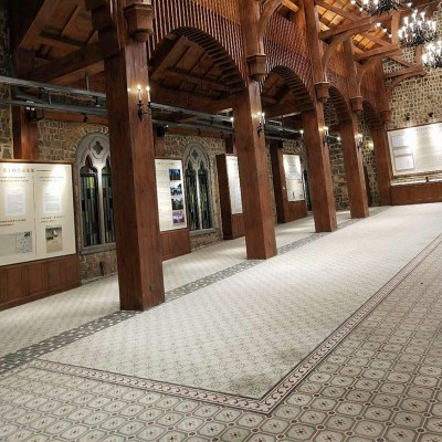 民宿200复古200厨房手工防滑瓷砖地砖旧阳台花砖特色泥灰小花水泥 25片图4