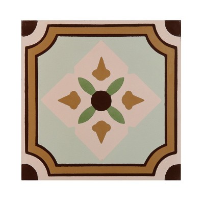 民宿200复古200厨房手工防滑瓷砖地砖旧阳台花砖特色泥灰小花水泥 25片图5