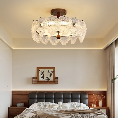 法式复古卧室吸顶灯中古风高级感创意水晶花朵护眼主房间书房灯饰图2