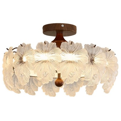 法式复古卧室吸顶灯中古风高级感创意水晶花朵护眼主房间书房灯饰图5