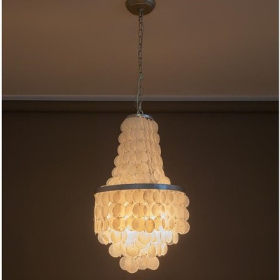 美式乡村圆形贝壳吊灯酒店餐厅吧台个性创意客厅装饰艺术风铃吊灯图2