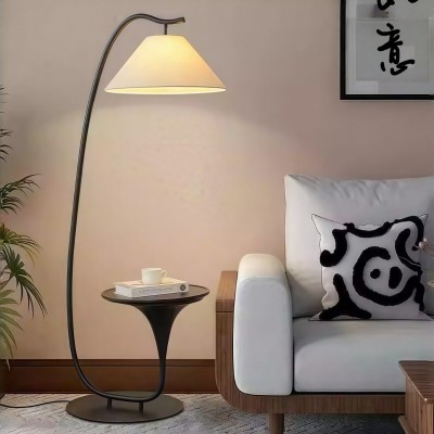 现代落地灯客厅感沙发旁边几置物架别墅设计师中古创意氛围灯图5