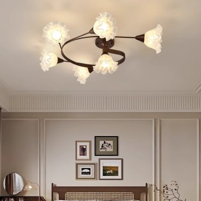 中古风铃兰花吸顶灯美式复古主卧室灯乡村民宿美拉德高级感客厅灯图2